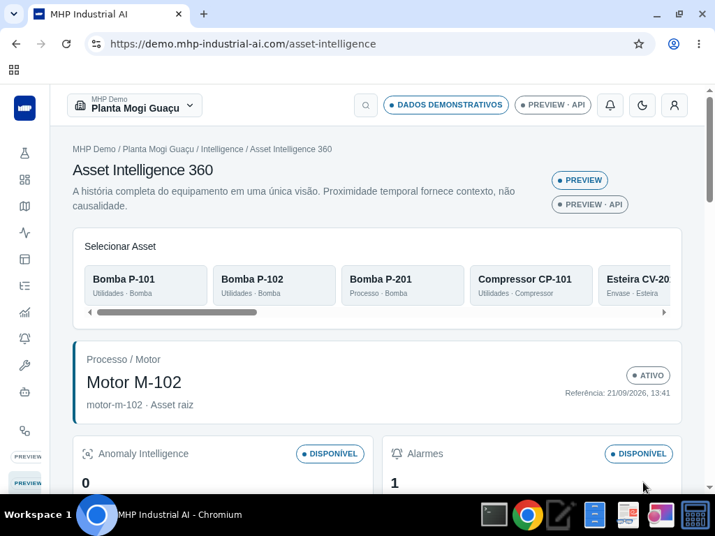 Asset Intelligence 360 — visão do equipamento