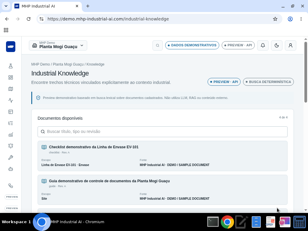 Industrial Knowledge — busca no catálogo de documentos